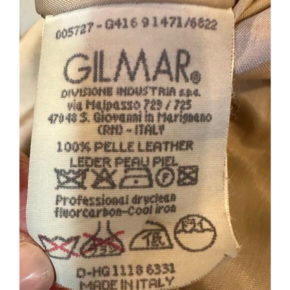 Iceberg Gold Button Down Leather Shirt Jacket sz 42=Small - Picture 10 of 11